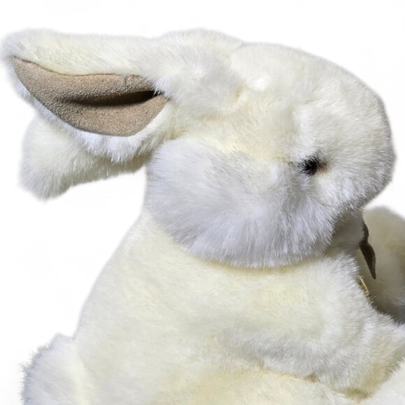 GUND White Bunny Plush Stuffed Rabbit Gold Heart Tag NWT Vintage Style Soft Toy - Picture 6 of 12